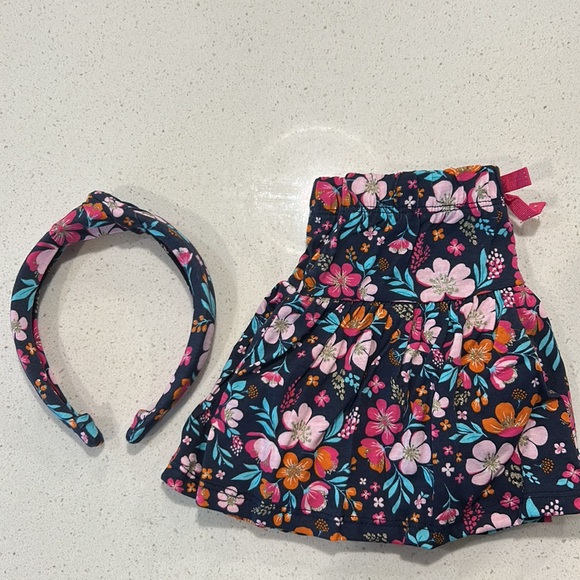 NWT Isaac Mizrahi floral skirt with matching headband. 4T - Picture 2 of 7